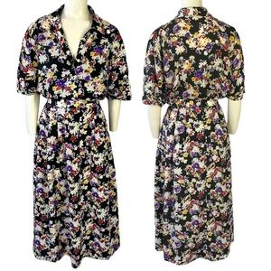 JAERGER SET BLOUSE SKIRT 2 PIECES SET BUTTON DOWN BLOUSE FLORAL SKIRT PLUS 16